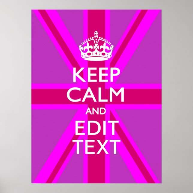 Affiche Have Your Keep Calm Text on Pink Union Jack (Devant)
