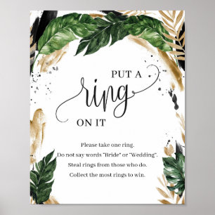 Affiche Hawaï feuille tropical a mis une bague sur le jeu