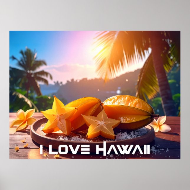 AFFICHE HAWAÏ - J'AIME HAWAÏ (Devant)