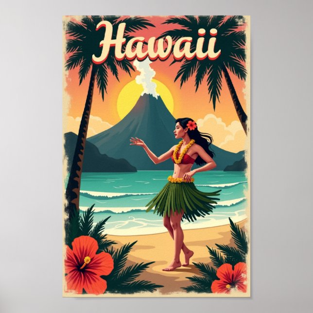 Affiche Hawaii Aloha Adventure – Retro Island Escape (Devant)