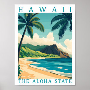 Affiche Hawaii Aloha State USA Travel Place