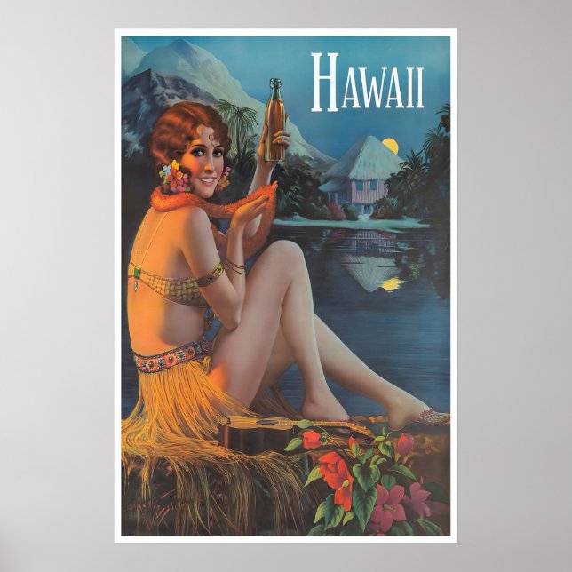 Affiche Hawaii Art Hawaïen Impression Tiki Bar (Devant)