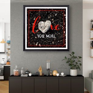 Affiche Hawaii Beach et Coral Heart Photo Love You More