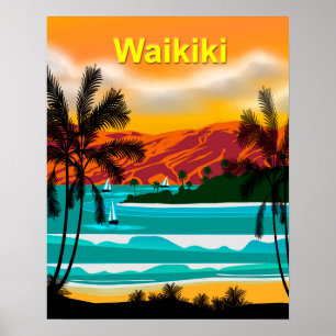 Affiche Hawaii Beach Travel