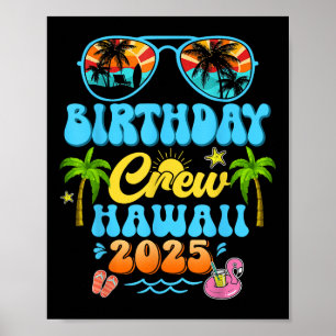 Affiche Hawaii Birthday Crew Vacation Cruise 2025 Summer G