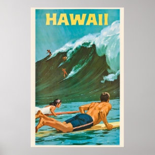 Affiche Hawaii États-Unis d'Amérique Voyage Vintage