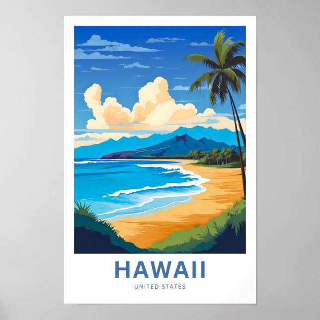 Affiche Hawaii États-Unis Imprimer voyage (Devant)