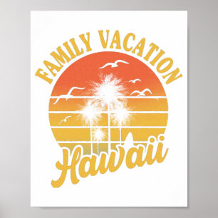 Affiche Hawaii Famille Vacation 2022 Souvenir Cadeau