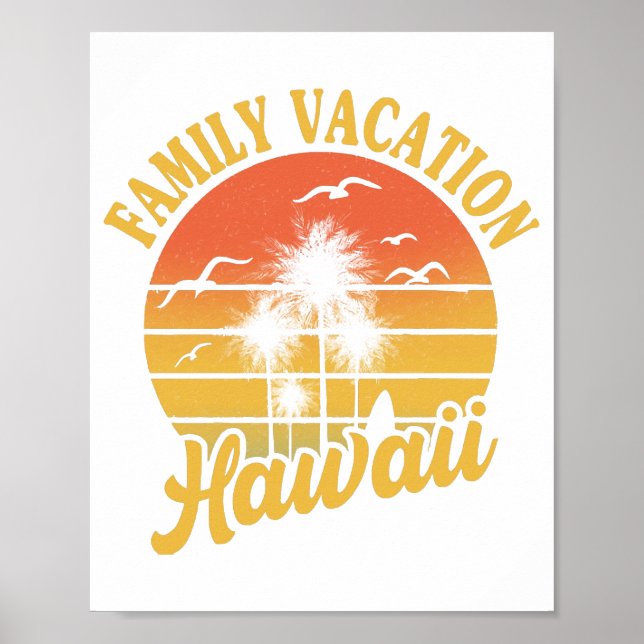Affiche Hawaii Famille Vacation 2022 Souvenir Cadeau (Devant)