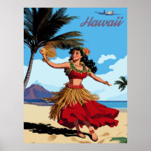 Hawaii, fille de hula dansant à la plage, voyage