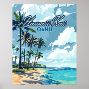 Affiche Hawaii Kai Honolulu Oahu Hawaii Retro