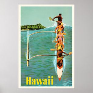 Affiche Hawaii Océan Pacifique États-Unis États-Unis Vinta