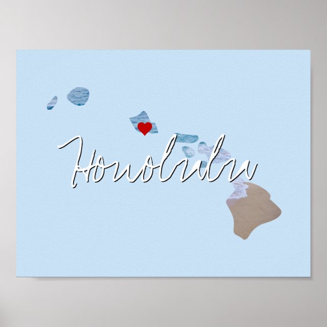 Affiche Hawaii State Photo insert and town name (Devant)