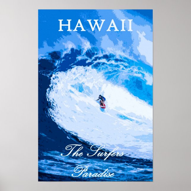 Affiche Hawaii Surf Travel (Devant)