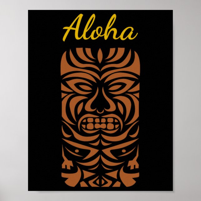 Affiche Hawaii Tiki Polynésienne Big Kahuna Retro Hipster (Devant)