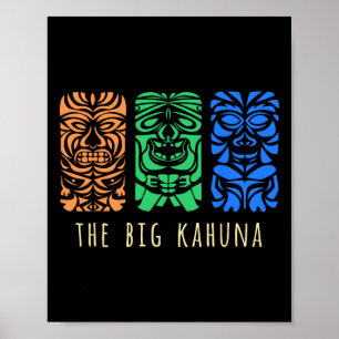 Affiche Hawaii Tiki Surf Polynésien Big Kahuna Retro Hi