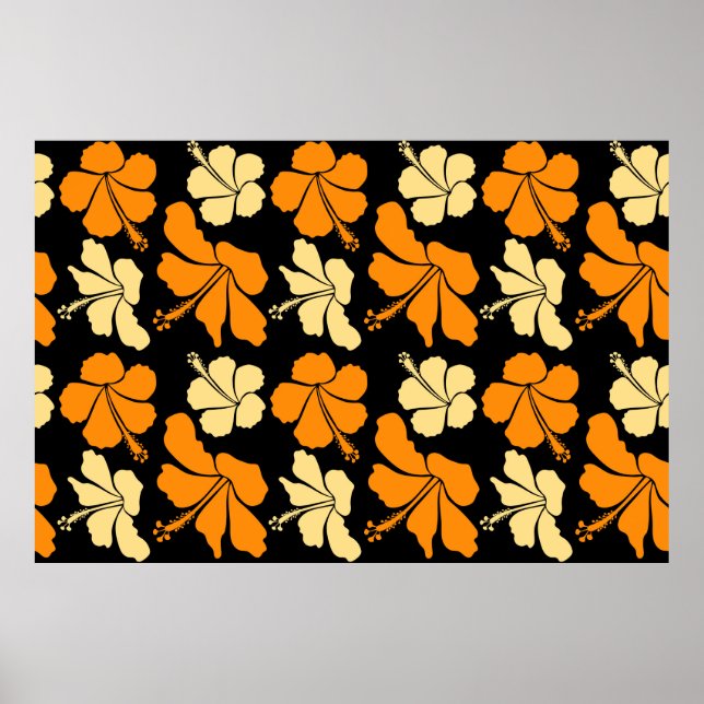 Affiche Hawaii tropical naturel floral sans couture motif  (Devant)