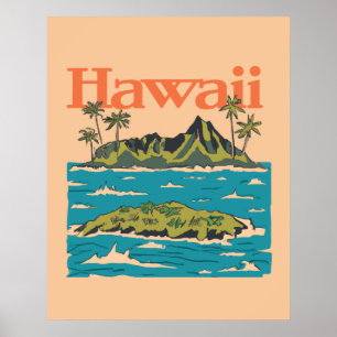 Affiche Hawaii Vintage 1950 Voyage