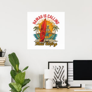 Affiche Hawaii vous appelle Maui Surfing Island Vibes