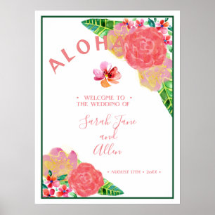 Affiche Hawaiian Aloha Mariage Bienvenue 2