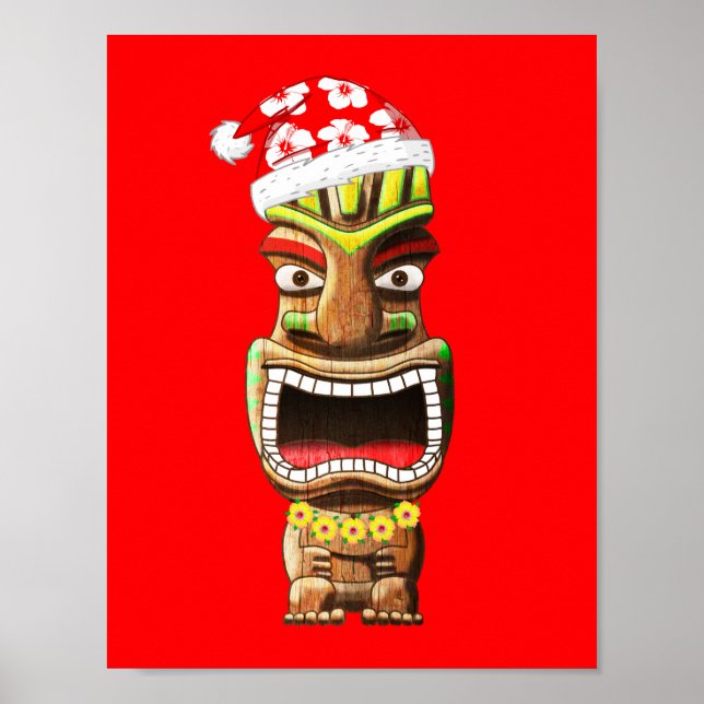 Affiche Hawaiian Christmas Santa Tiki (Devant)
