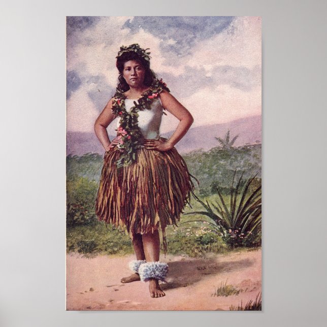 Affiche Hawaiian Girl (Vers 1900) (Devant)