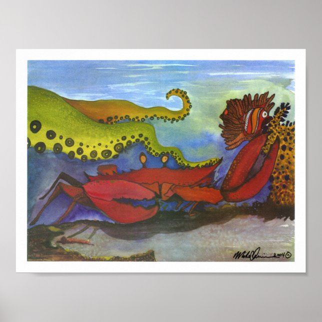 Affiche "Hawaiian Holiday" Watercolor Fish Art (Devant)