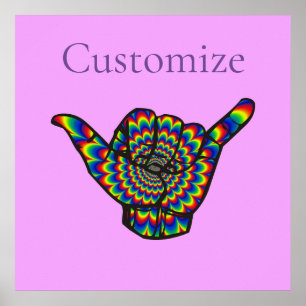 Affiche Hawaiian Shaka Psychedelic Thunder_Cove