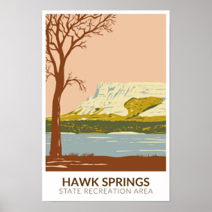 Affiche Hawk Springs State Recrerereation Area Wyoming Vin