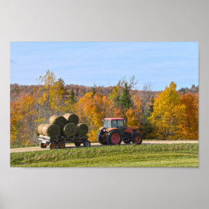 Affiche Hay Hauling dans le Vermont en automne