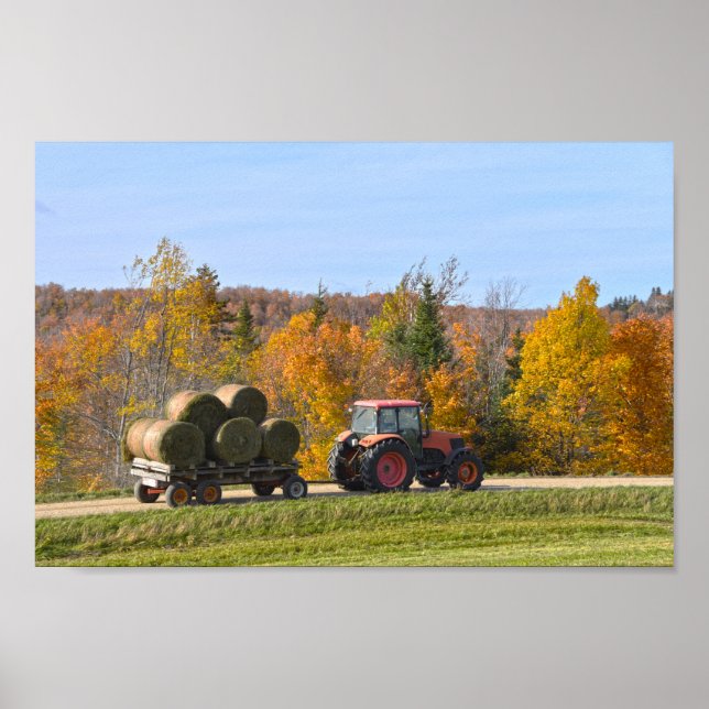 Affiche Hay Hauling dans le Vermont en automne (Devant)