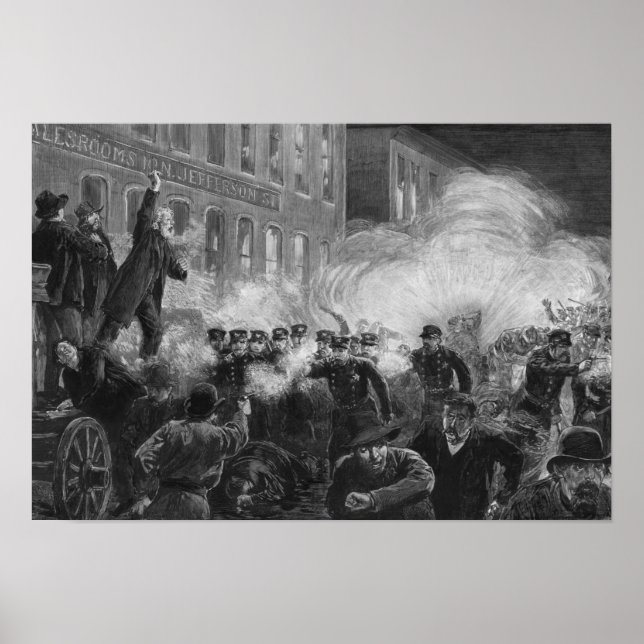 Affiche Haymarket Riot Engraving - 1886 (Devant)