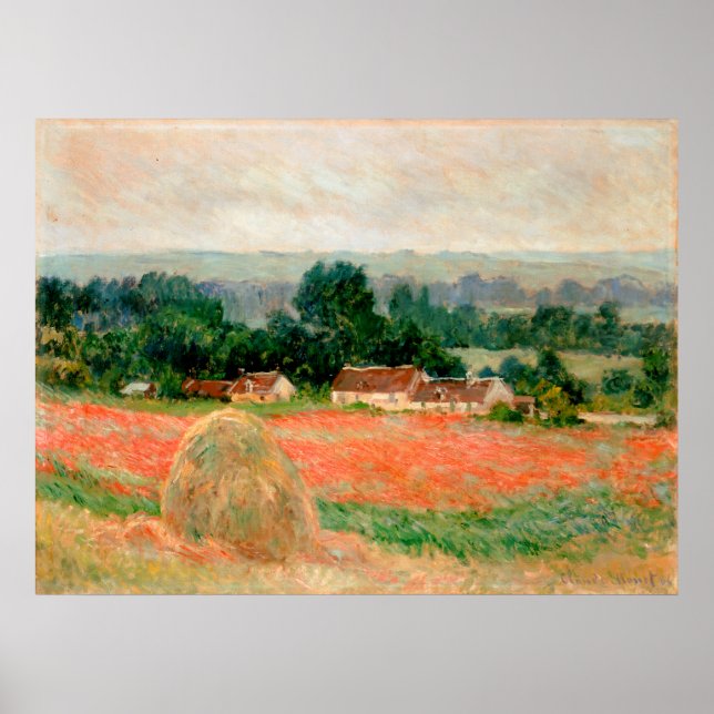 Affiche Haystack à Giverny, Claude Monet (Devant)