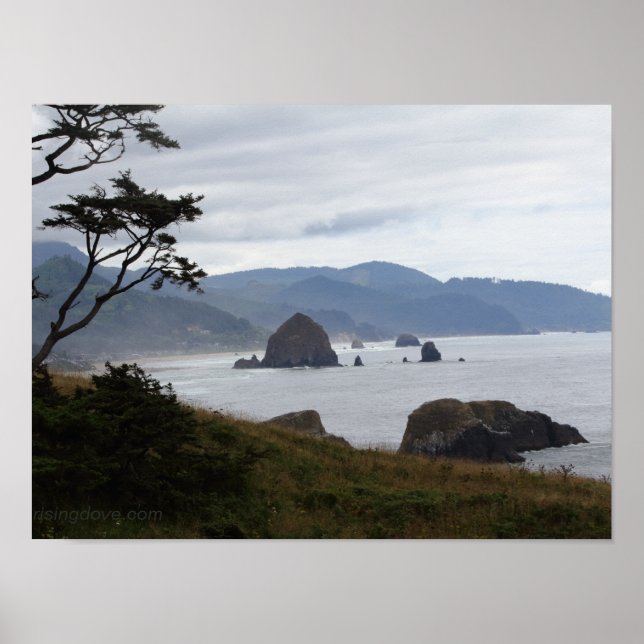 Affiche "Haystack Rock du parc d'état Ecola, Oregon #1" (Devant)