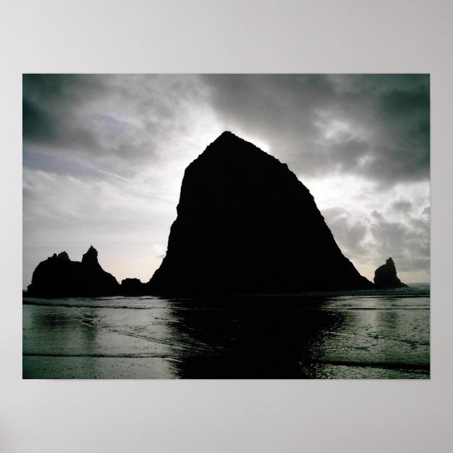 Affiche Haystack Rock—Plage de Cannon, Oregon (Devant)