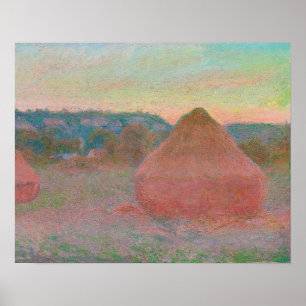 Affiche Haystacks, Fin de journée, automne (1890-1891)