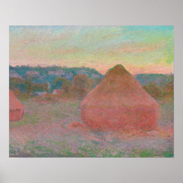 Affiche Haystacks, Fin de journée, automne (1890-1891) (Devant)