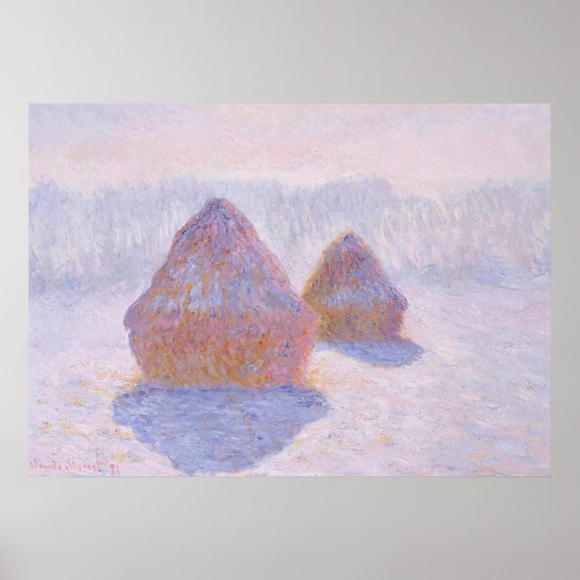 Affiche Haystacks par Claude Monet (Devant)
