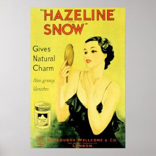 Affiche HAZELINE NEIGE Cosmétique Face À La Crème Charme N