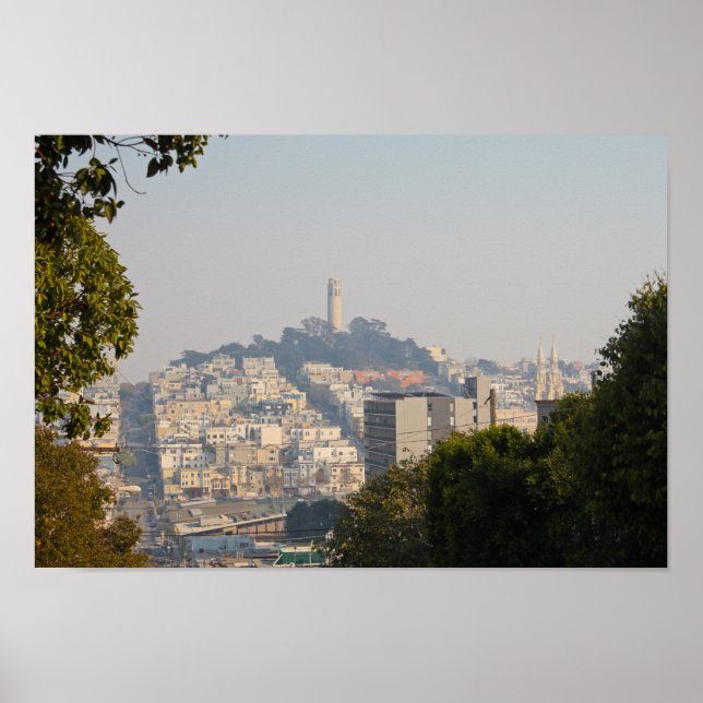 Affiche Hazy Coit Tower, San Francisco, Californie (Devant)