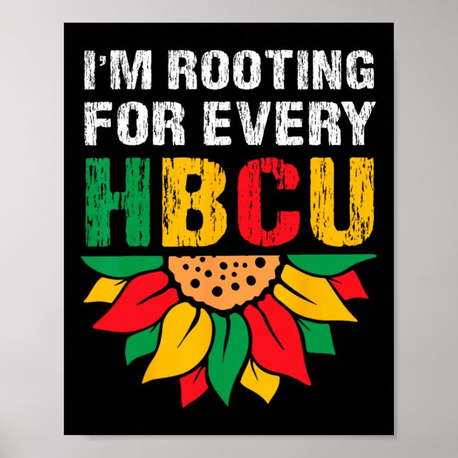 Affiche Hbcu Black History Mois Je soutiens pour chaque Hb (Devant)