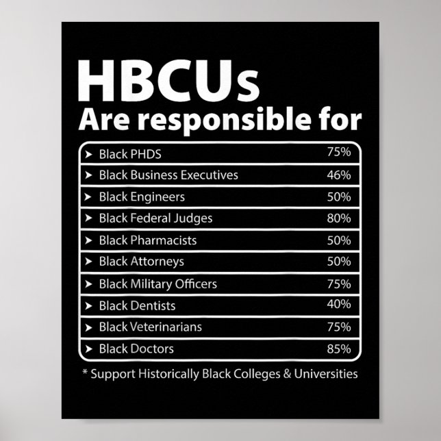 Affiche Hbcu Faits Melanin College Educated Black History (Devant)