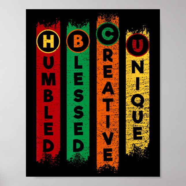 Affiche Hbcu Humbled Blessed Creative Unique Black College (Devant)