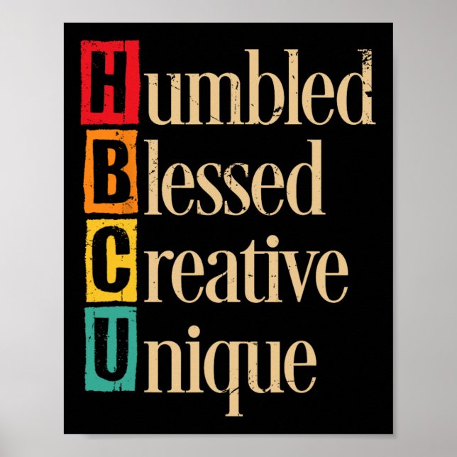 Affiche Hbcu Mois de l'histoire des Noirs Humbled Blessed  (Devant)