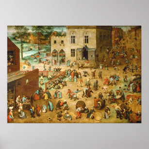 Affiche HD Jeux pour enfants 1560 par Pieter Bruegel le
