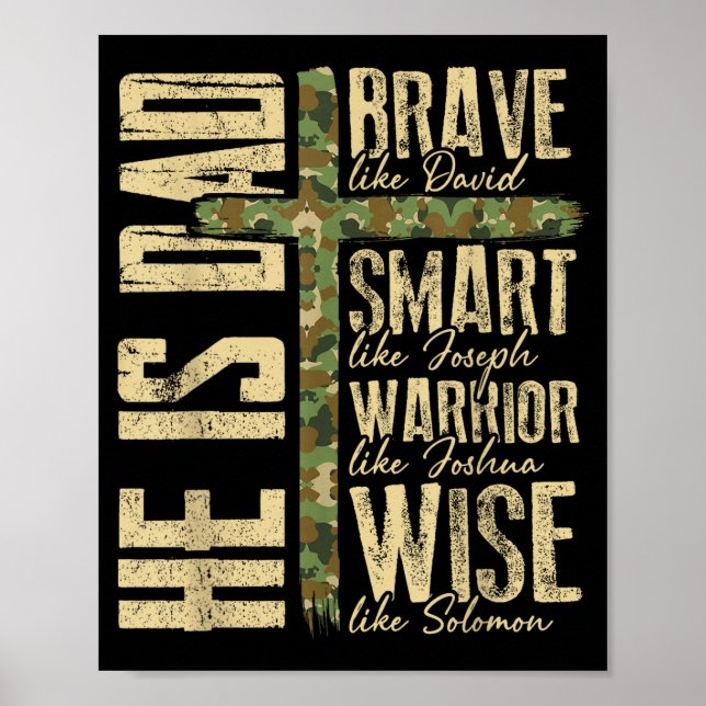 Affiche He Is Dad Camo Religious Father's Day Christian Da (Devant)