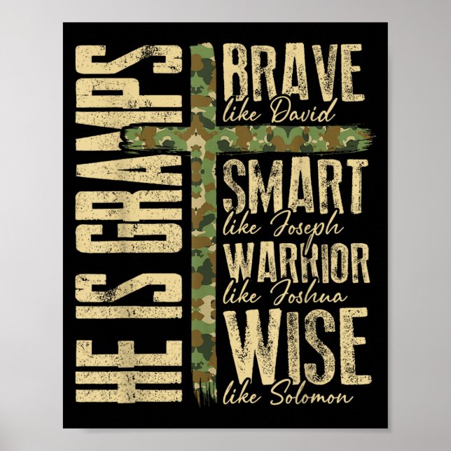 Affiche He Is Gramps Camo Religious Father's Day Christian (Devant)