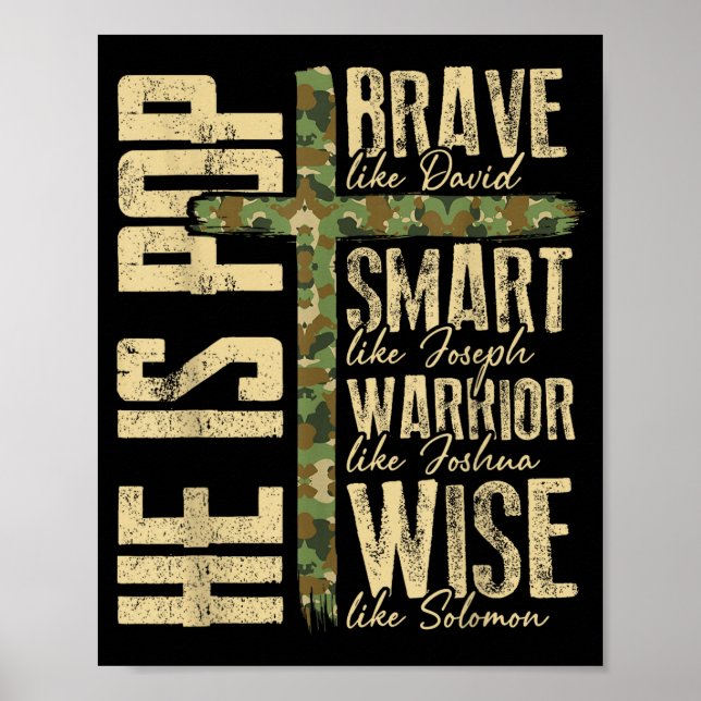 Affiche He Is P Camo Religious Father's Day Christian Dad  (Devant)