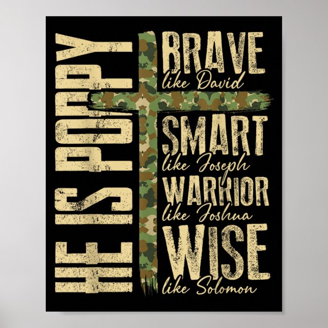 Affiche He Is Ppy Camo Religious Father's Day Christian Da (Devant)