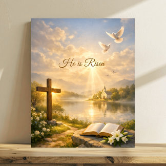 Affiche He Is Risen Christian Easter 